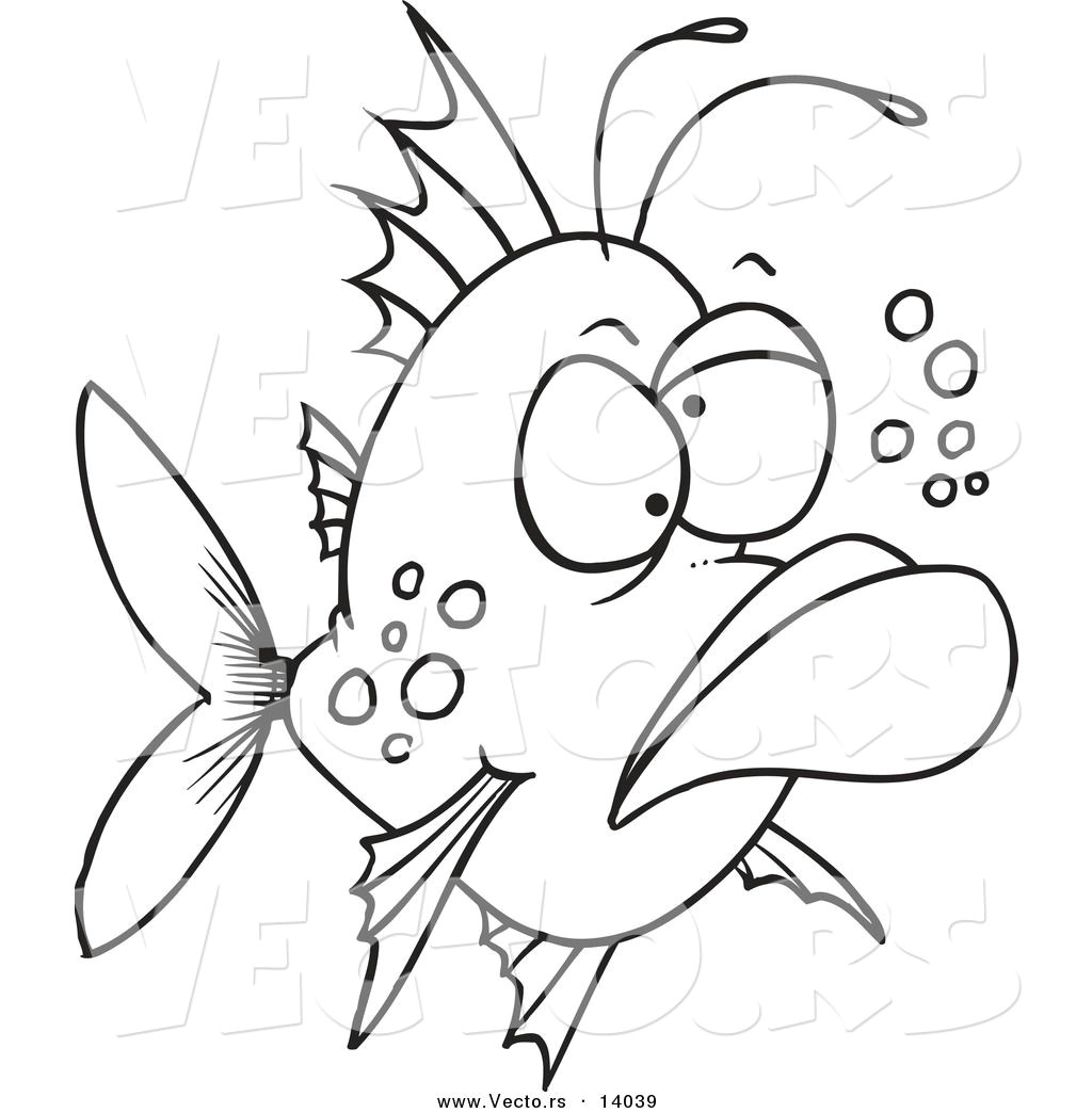 fish pictures to color vector of a cartoon grumpy ugly fish coloring page outline by ron