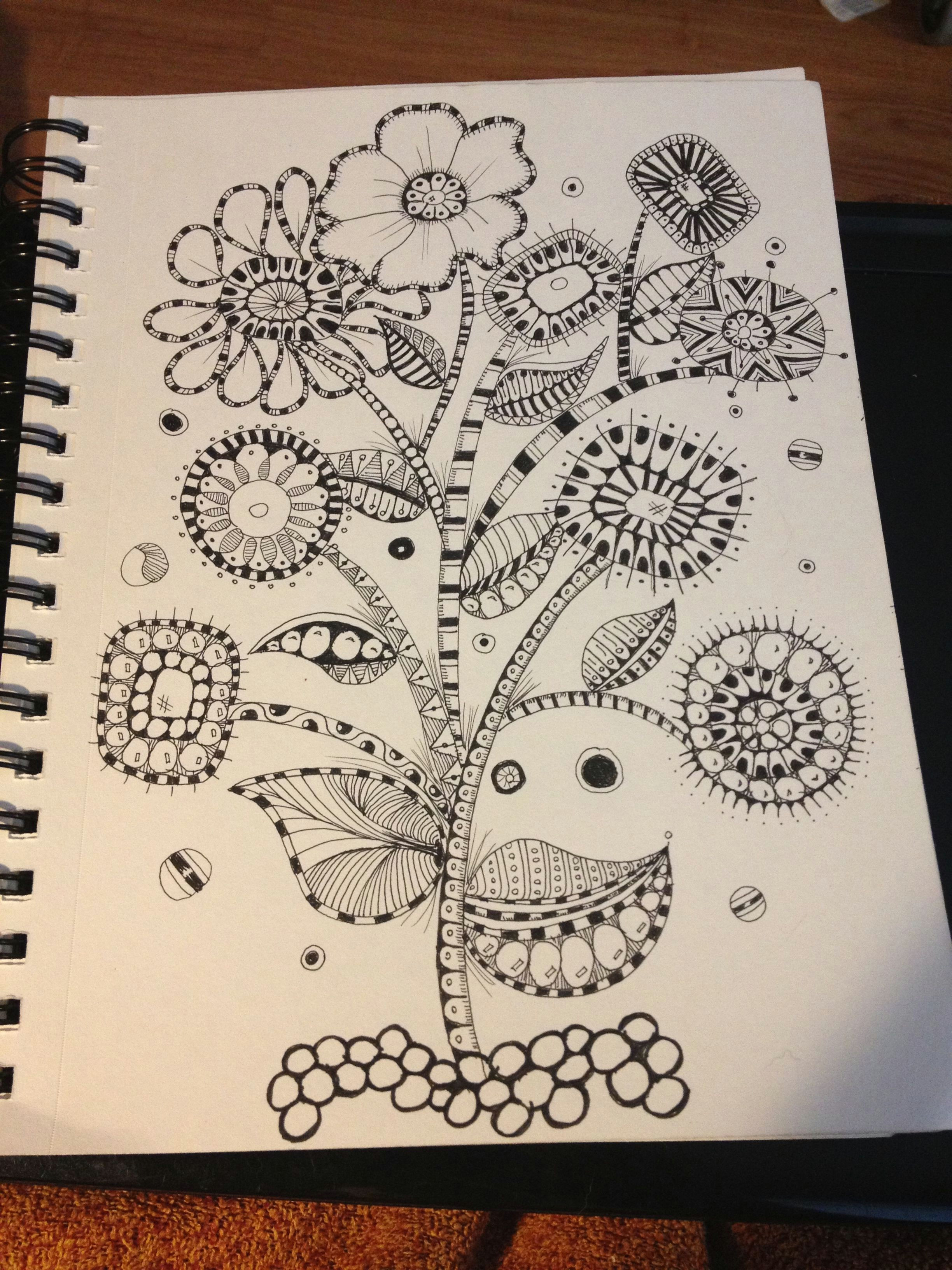 zentangle mod flower garden