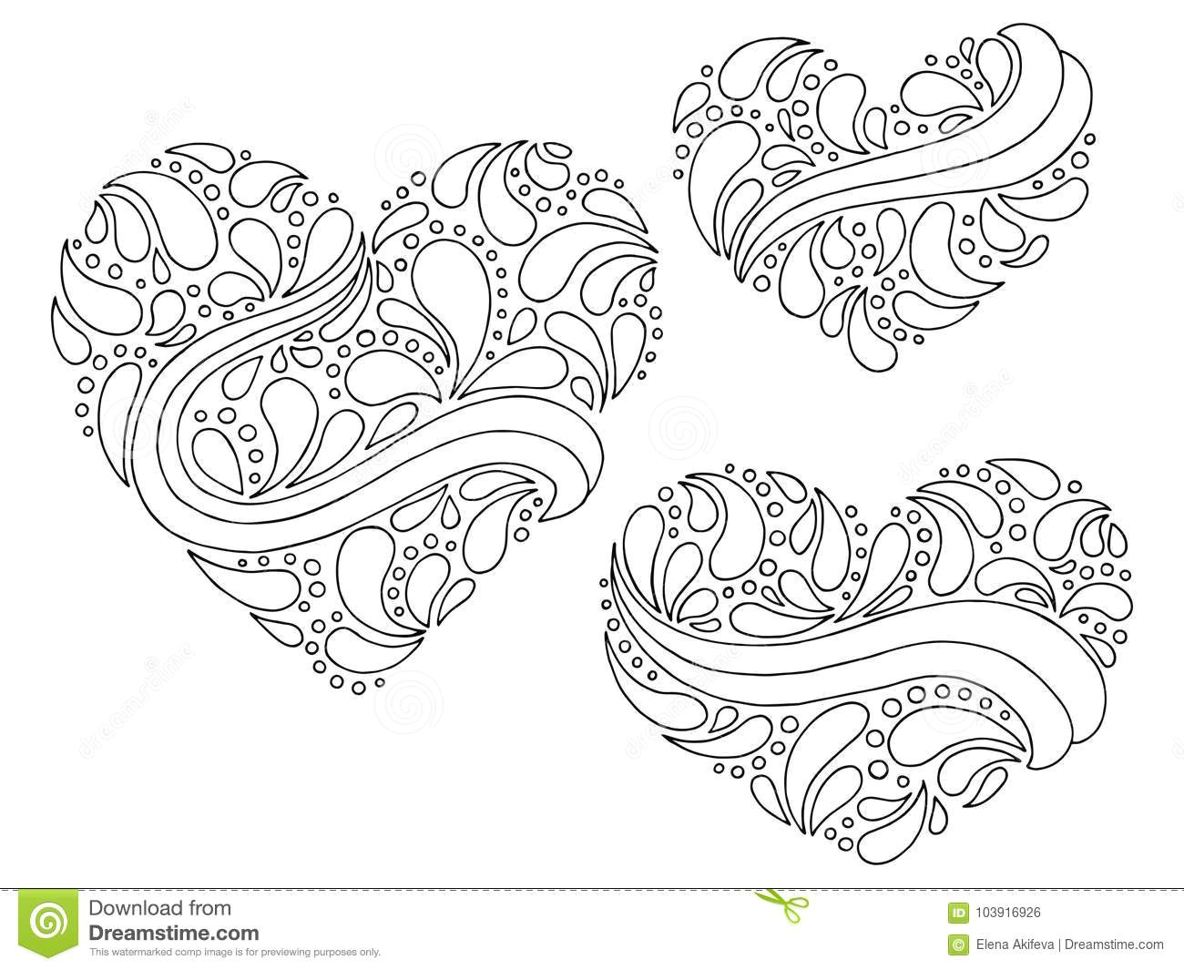 pattern doodle black white heart graphic sketch background illustration