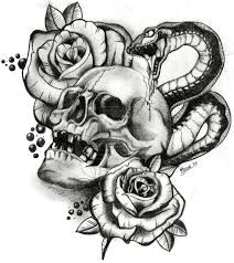 skull n snake tattoo flash 3 hours drawing with pencils and rubber skull and snake by boise
