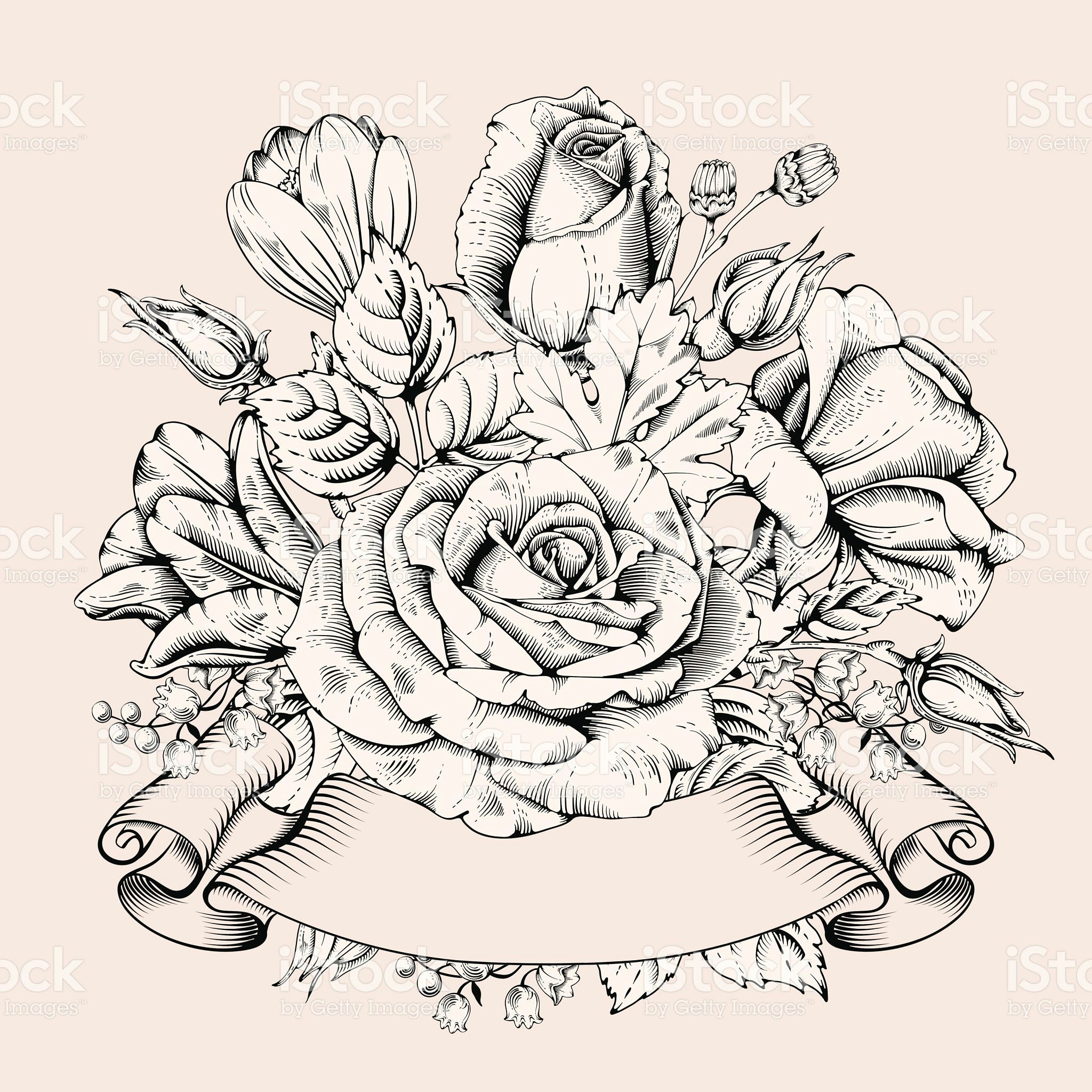 luxury rose royalty free stock vector art luxury card hand drawn flowers rose
