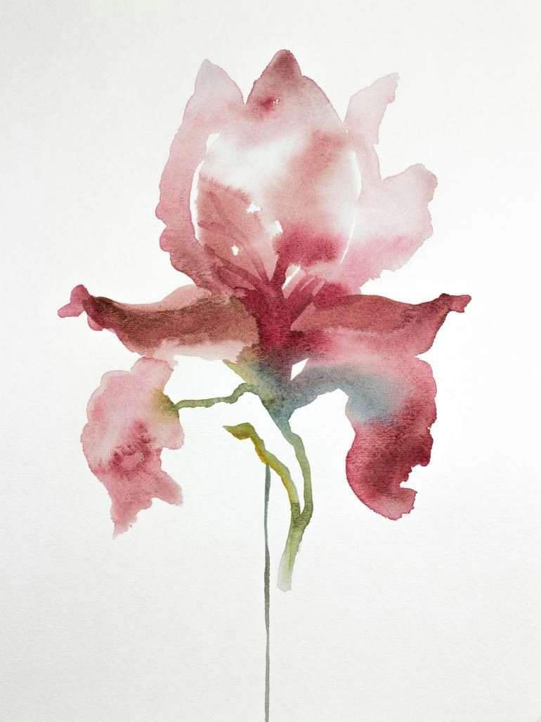 buy iris no 15 a watercolor painting on paper by elizabeth becker from united states for sale price is 125 size is 12 x 9 x 0 1 in watercolorarts