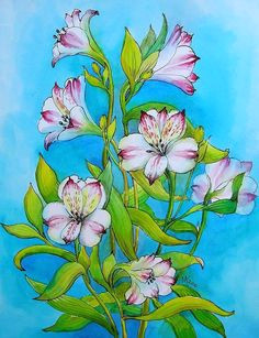 lilies flower drawing google search flower artwork flower drawings flower paintings fine