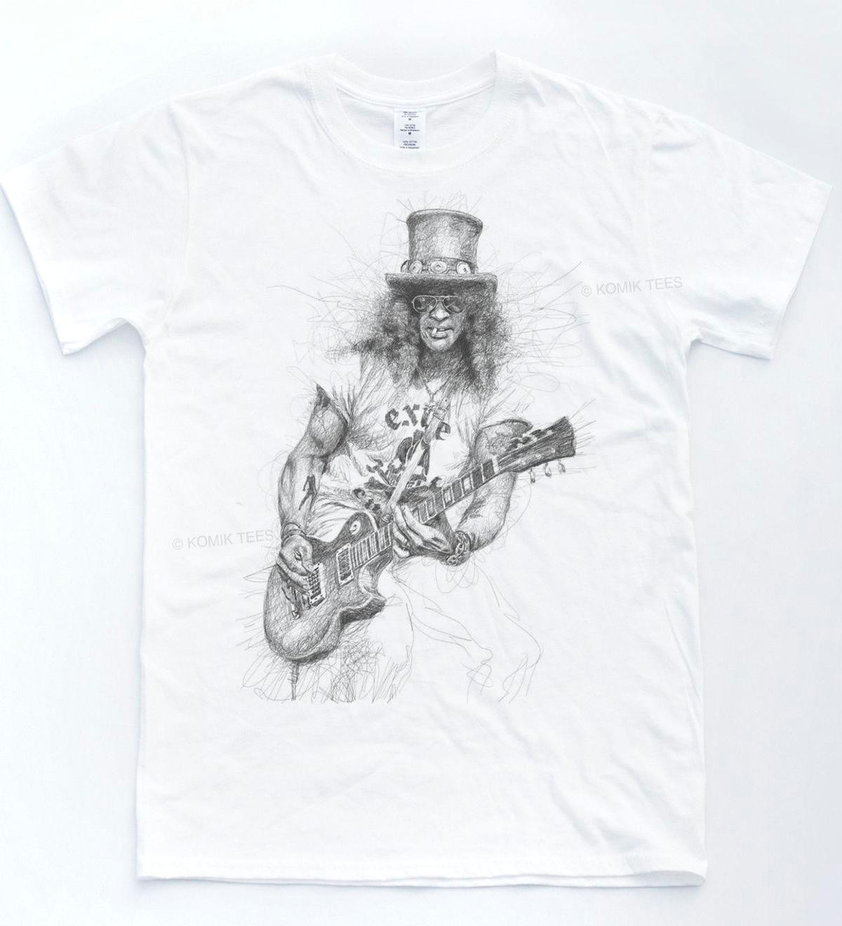 slash sketch t shirt rock music guns velvet roses tee indie music revolver top suit hat pink t shirt hilarious tee shirts online t shirt buy from lijian78