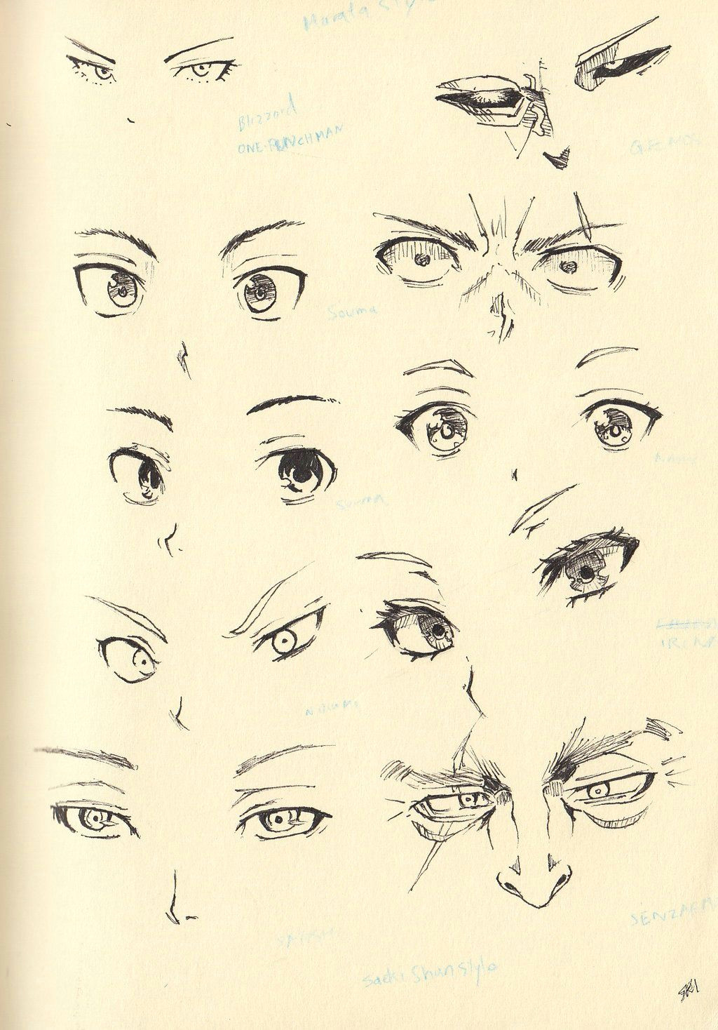 sketch 20 eyes and nose by shiryu37 deviantart com on deviantart