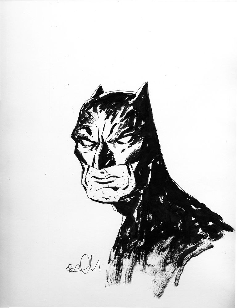 pellegrino this drawing depicts batman with scowl from the dc comic universe original one of a kind hand drawn ink on paper artwork by famous artist