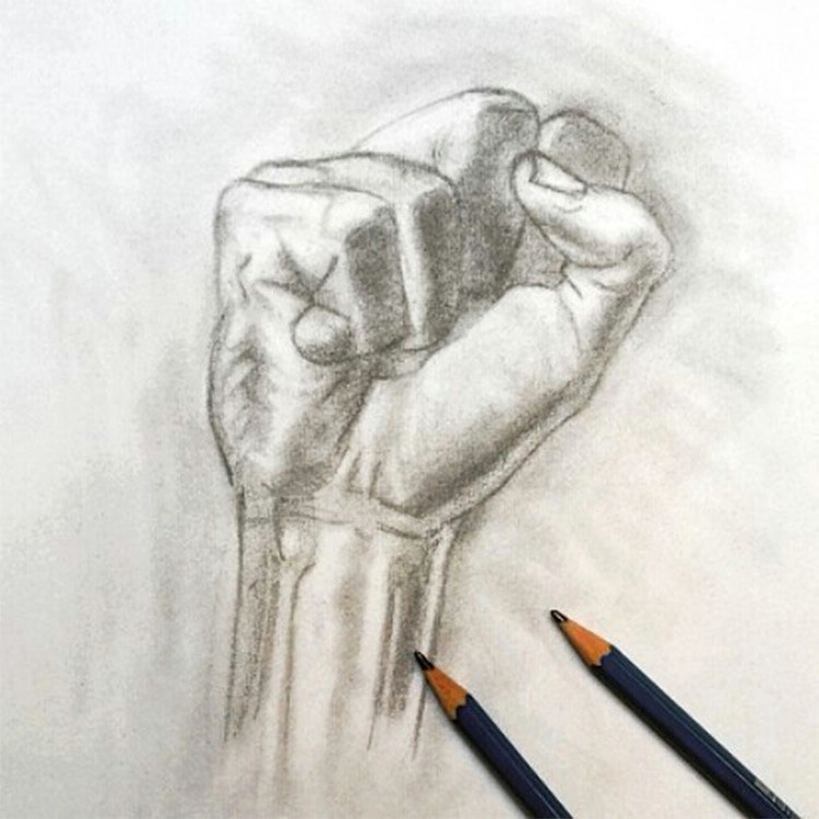 created by cassandrahulett a drawing of a fist