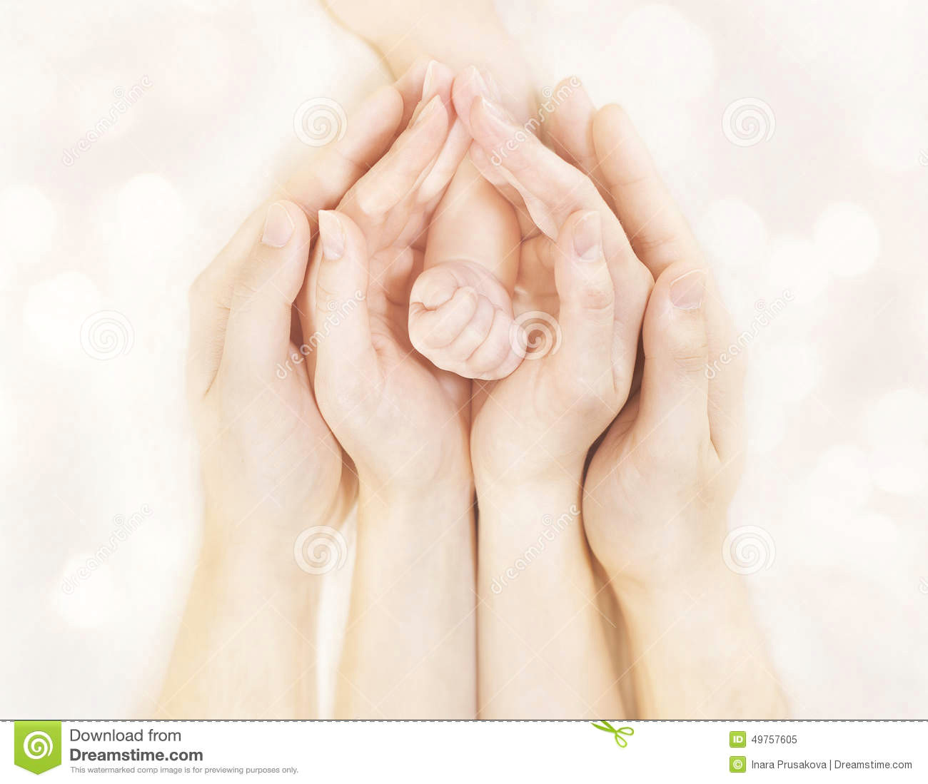 family hands and baby new born arm mother father children body embrace newborn kid hand