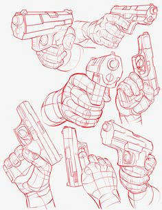 Drawings Of Hands Holding Guns 35 Awesome Gun Pose Reference Images References Drawings