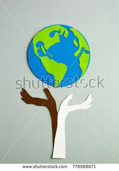 based up human s hands holding the planet earth paper cut design