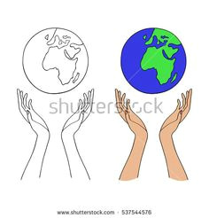 hands holding a blue earth