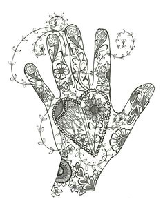 change to a hand flashing a peace sign change designs drawn on hand to doves hearts daisies