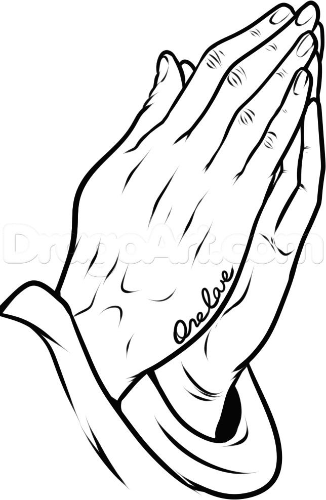 how to draw praying hands tattoo step 10