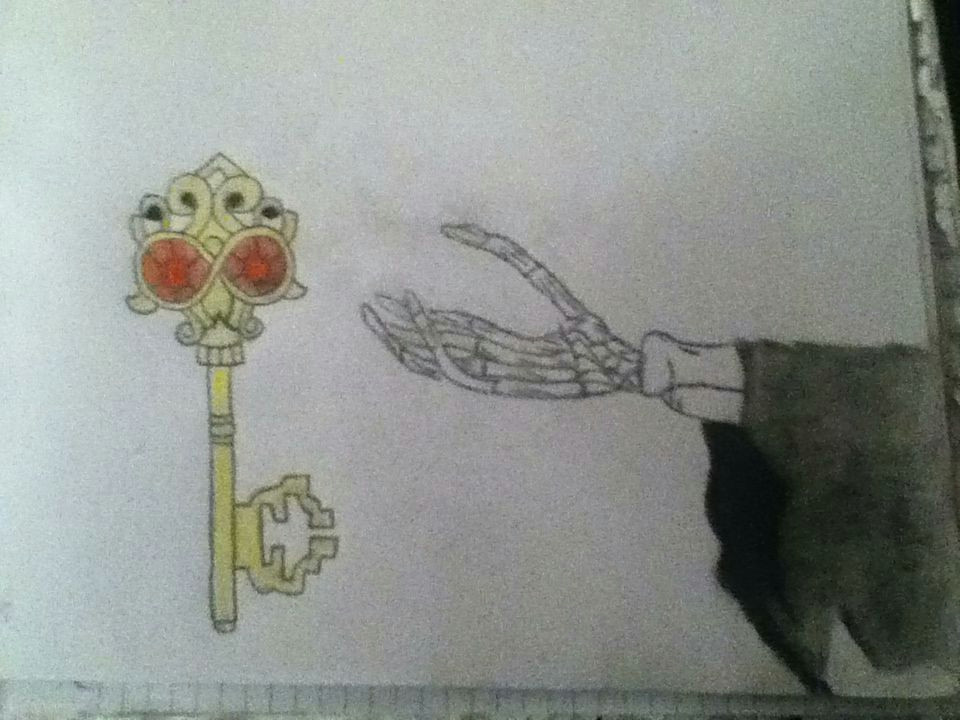 a skeleton hand reaching out to a skeleton key one of last year s drawings