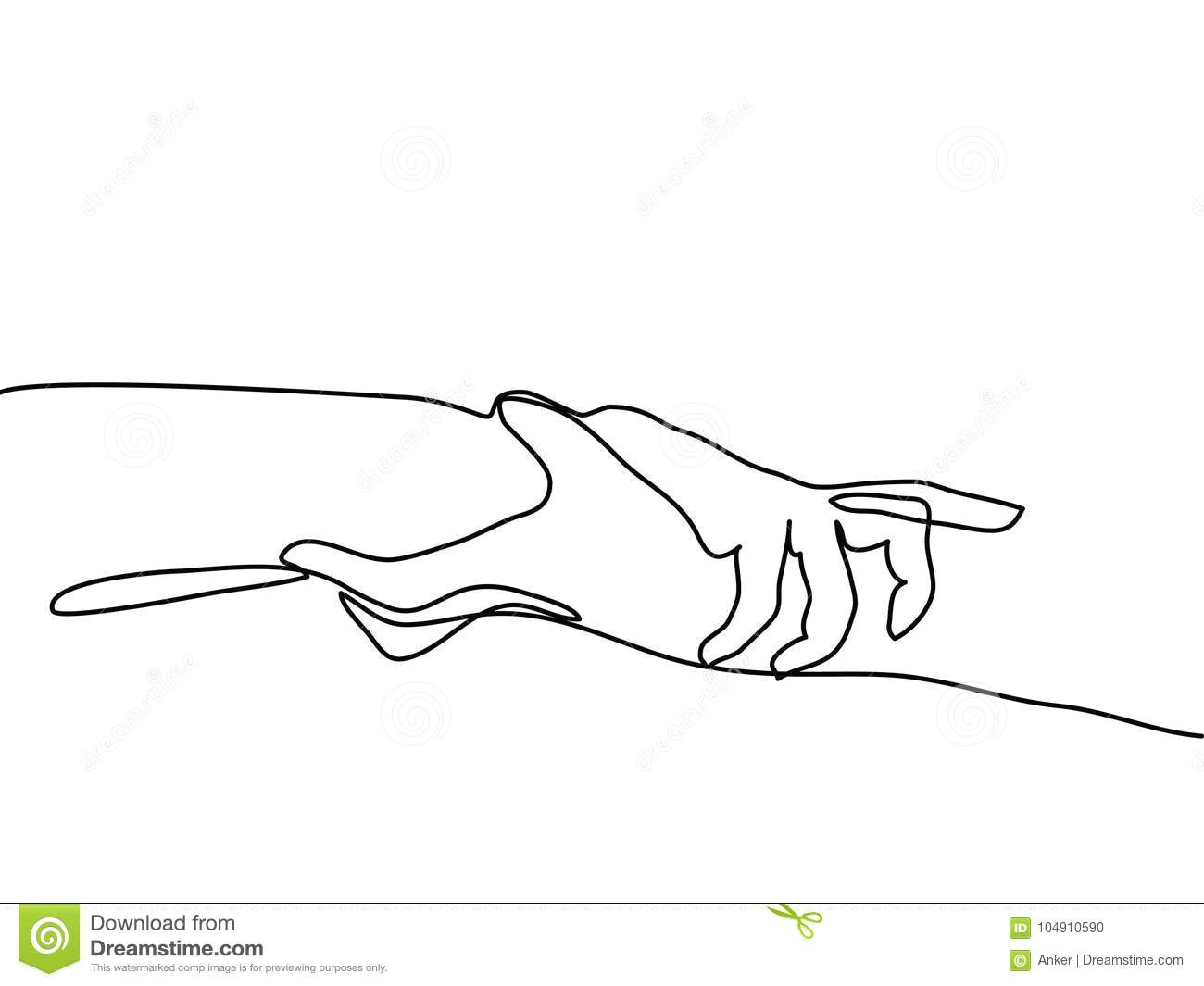 continuous line drawing of holding hands together