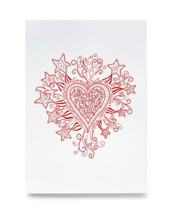 hand drawn heart print
