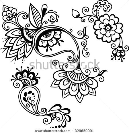 henna tattoo flower template