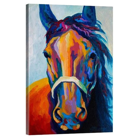 lend a touch of cosmopolitan style to your decor with this eye catching canvas print showcasing a stylized horse motif in a lush palette 0d