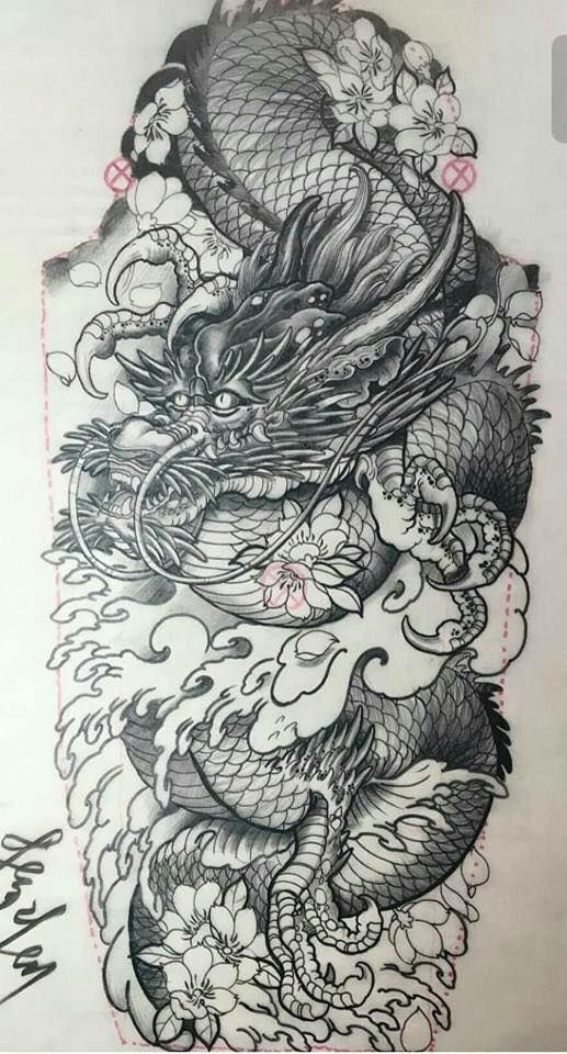 tattoo dragon sleeve tattoos tattoo drawings body art tattoos dragon tattoo drawing