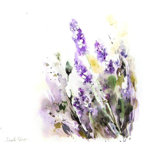 lavender flowers original watercolor painting floral watercolour art modern art watercolorarts