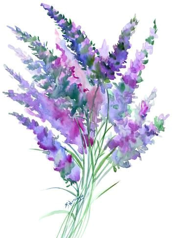giclee print lavender flowers by suren nersisyan 24x18in