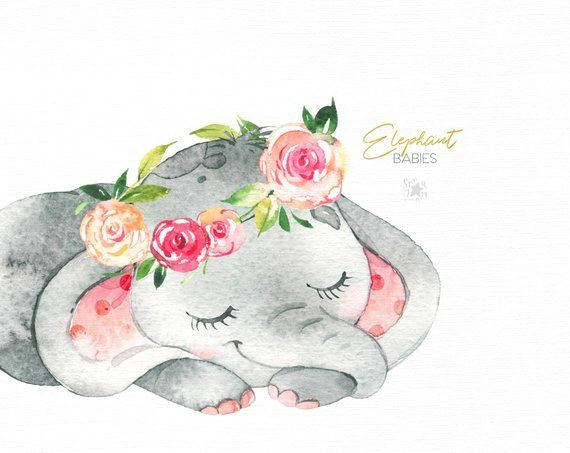 watercolor little animal clipart africa