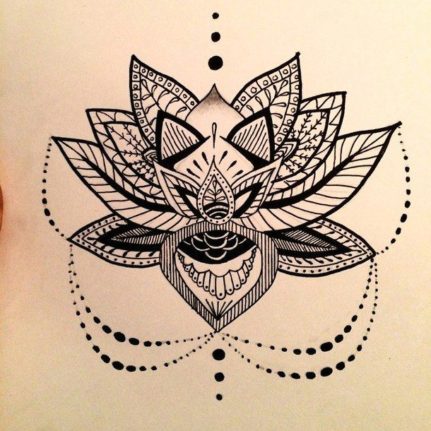 aztec buddhism design drawing flower lotus lotus flower mandala pretty tattoo