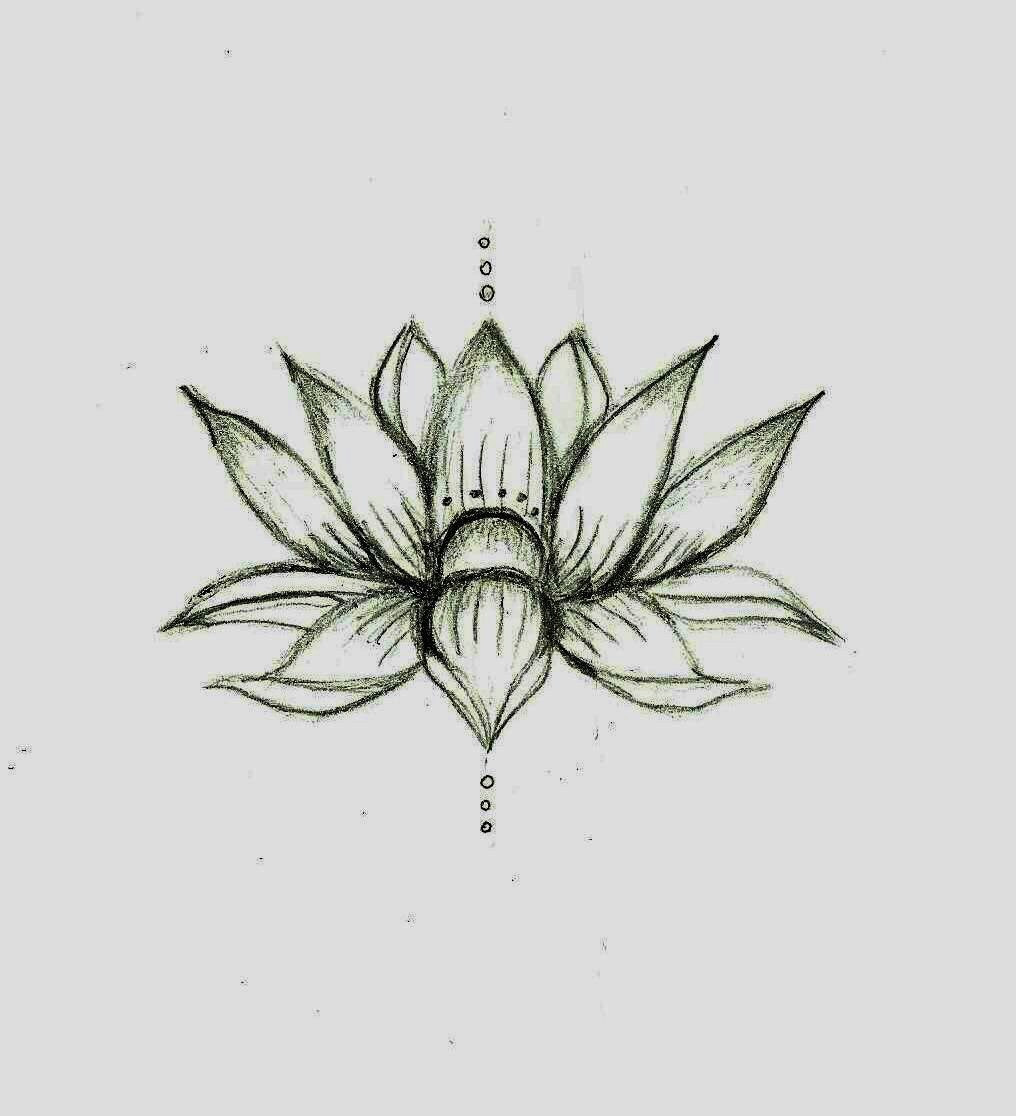 love this lotus flower sketcha would be a cute tat actual size