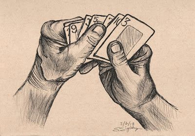 Drawings Of Old Hands Drawing Of Hand Holding Cards 100daysofhands How to Draw Hands