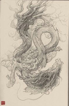 chinese dragon by zhelong xu chinese dragon drawing japanese dragon chinese drawings