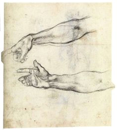 buonarroti michelangelo two studies of an outstretched right arm verso 1508