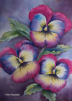 pansies original watercolor painting