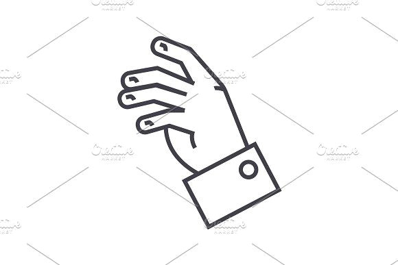 relax hand vector line icon sign illustration on background editable strokes beauty