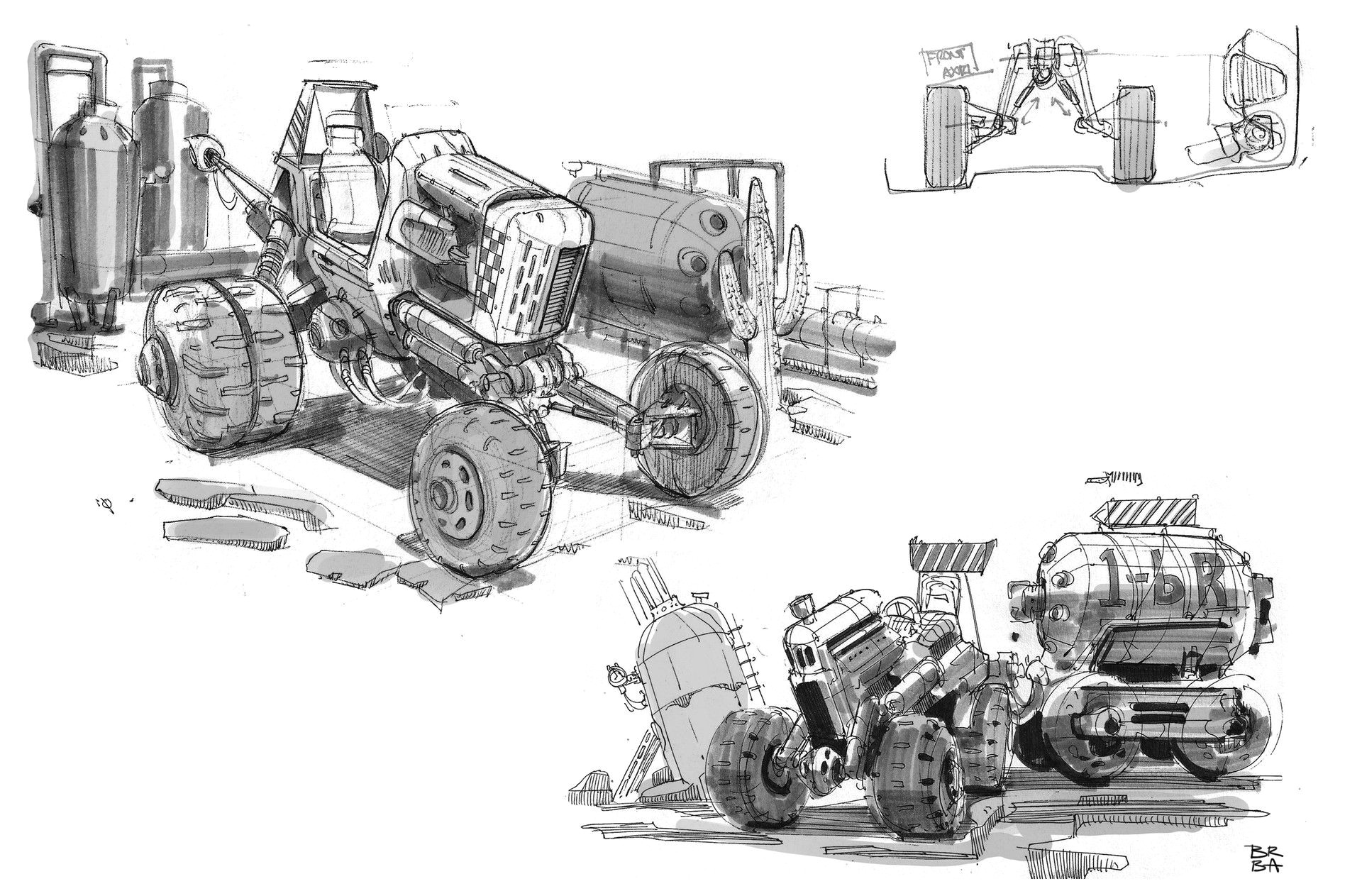 artstation off roader sketches braydan barrett