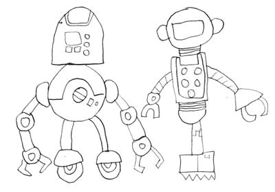 burr elementary school art with mr post robot drawings