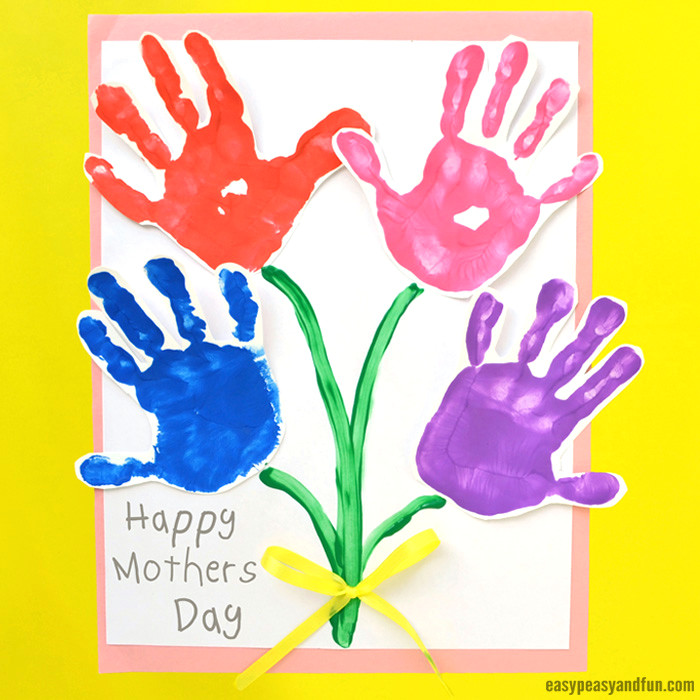 mothers day handprint art flowers craft