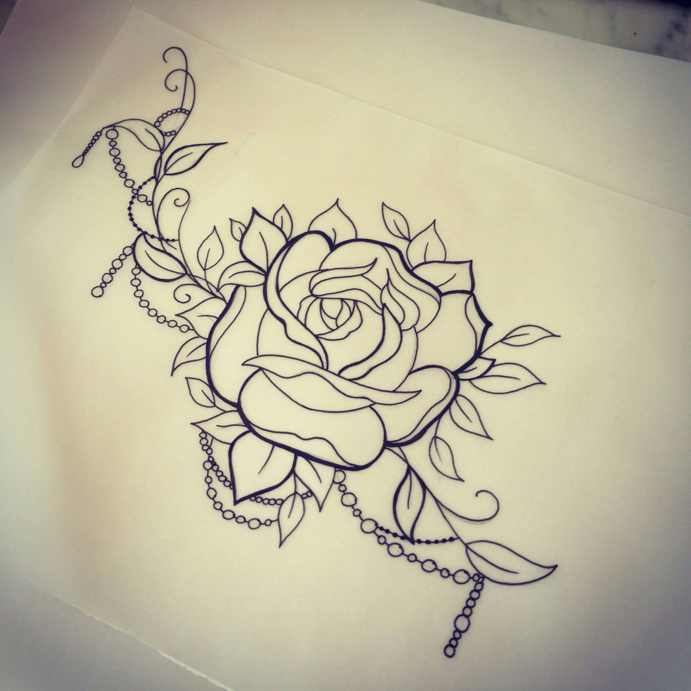 rose and beads pictures to draw tattoo drawings art drawings rose tattoos