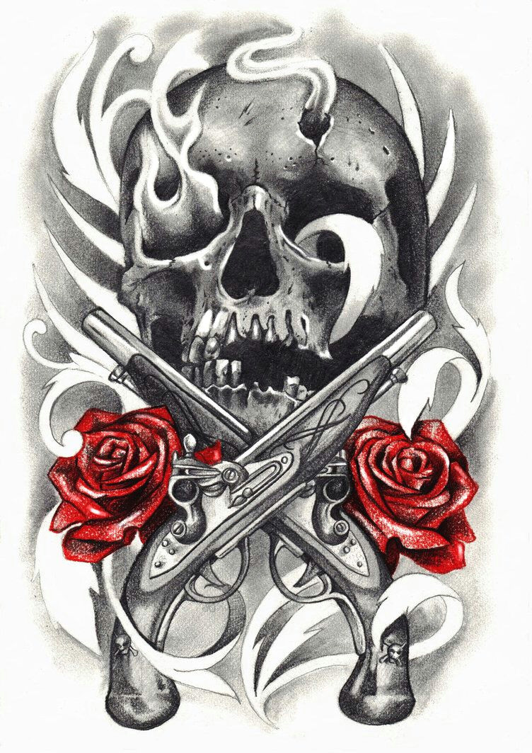 skull tatuajes tattoos gun tattoos sleeve tattoos skull rose tattoos body art