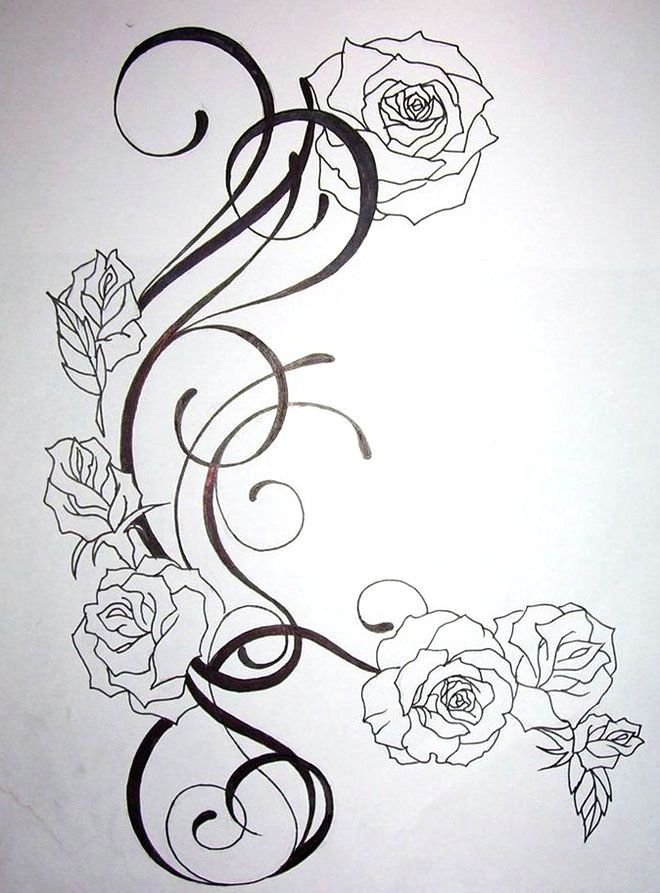 Drawings Of Roses with Ribbons 45 Beautiful Flower Drawings and Realistic Color Pencil Drawings