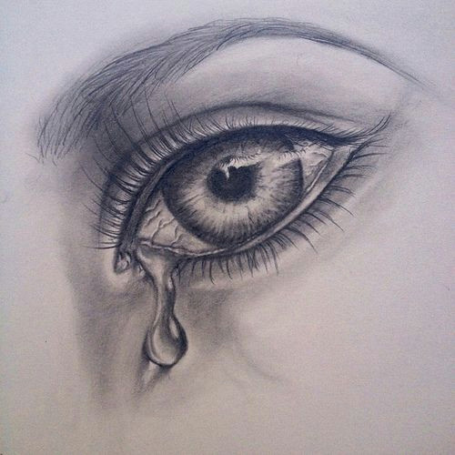 crying girl eyes drawing photo