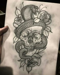 snake and skull diff flowers