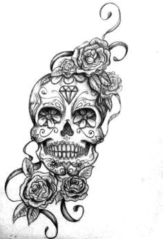 sugar skull roses
