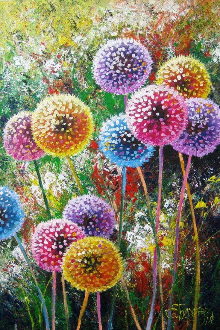 dandelion flower painting acrylic canvases from artists for sale