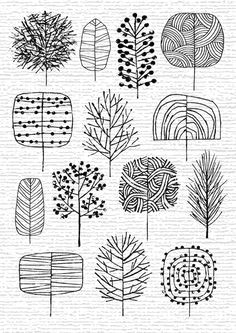 exemplos para criar arvores diferentes iheartprintsandpatterns i a etsy eloise renouf drawing trees