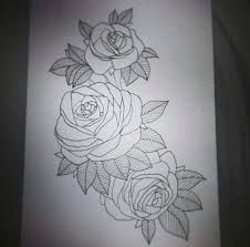resultado de imagen para three black and grey roses drawing tattoo