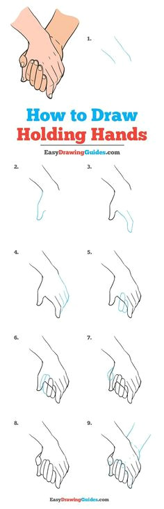 how to draw holding hands really easy drawing tutorial