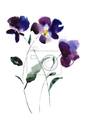 resultado de imagem para violet flower aquarela