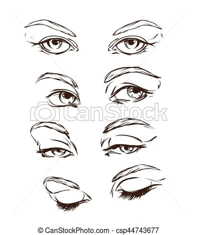 hand drawn women s eyes vintage vector illustration fashion design