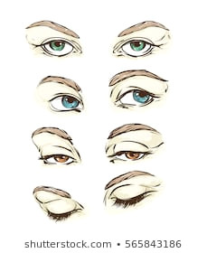 hand drawn women s eyes vintage fashion illustration