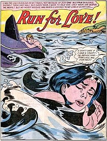 tony abruzzo s splash page from run for love in secret hearts no 83 november 1962 was the source for drowning girl